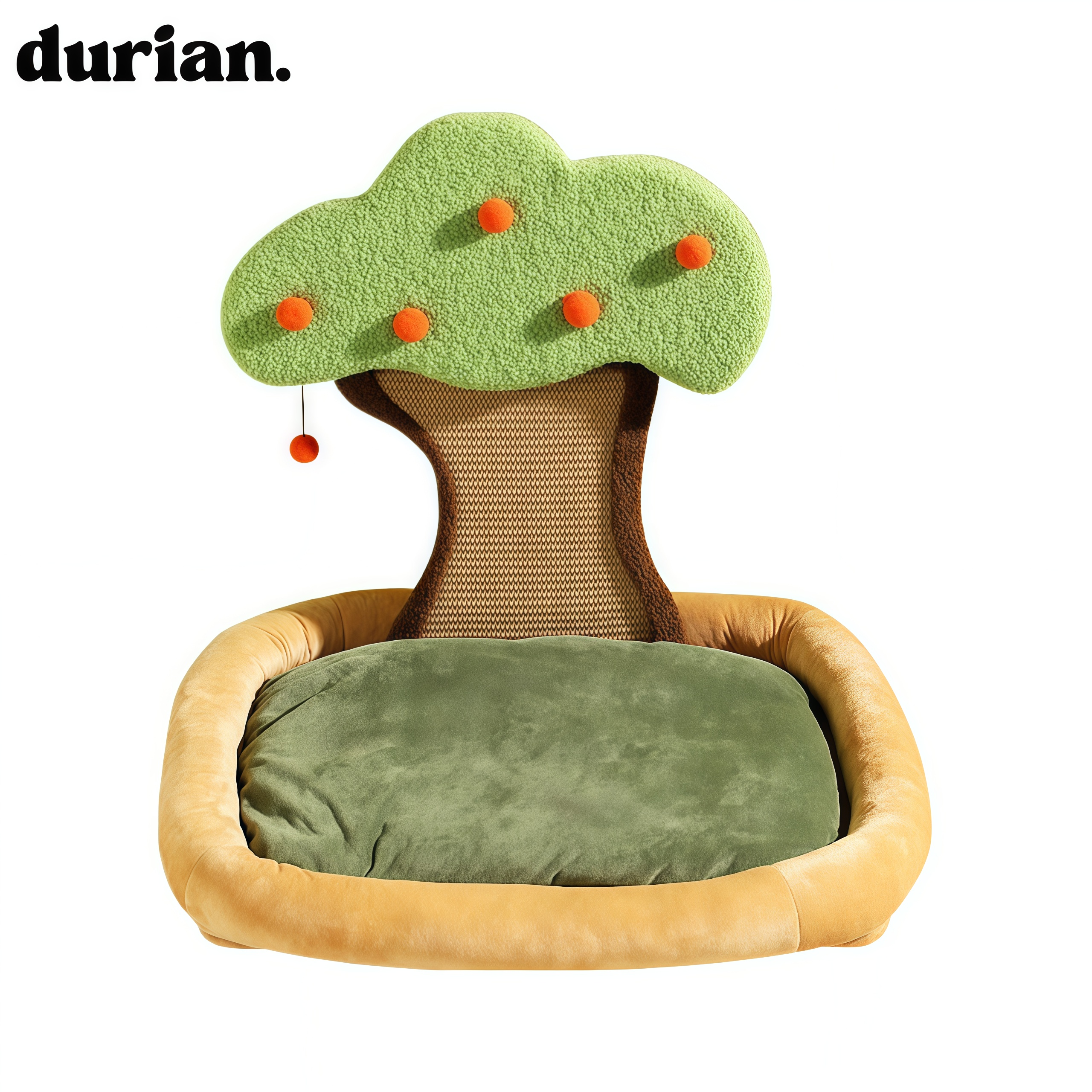 durian 柿の木デザイン 猫用爪とぎベッド|ペットインテリア 剣麻製おしゃれキャットハウス
