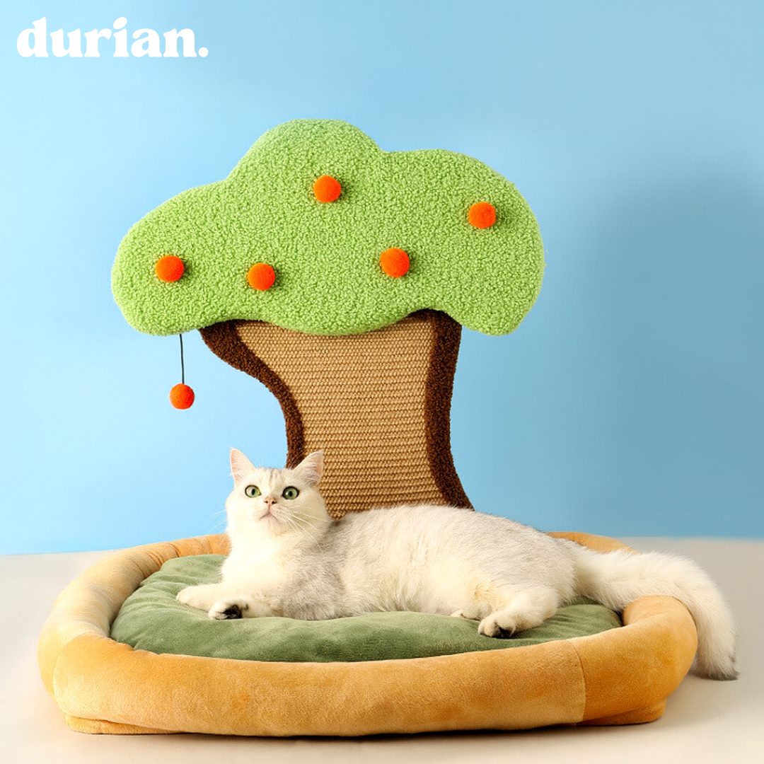 durian 柿の木デザイン 猫用爪とぎベッド|ペットインテリア 剣麻製おしゃれキャットハウス