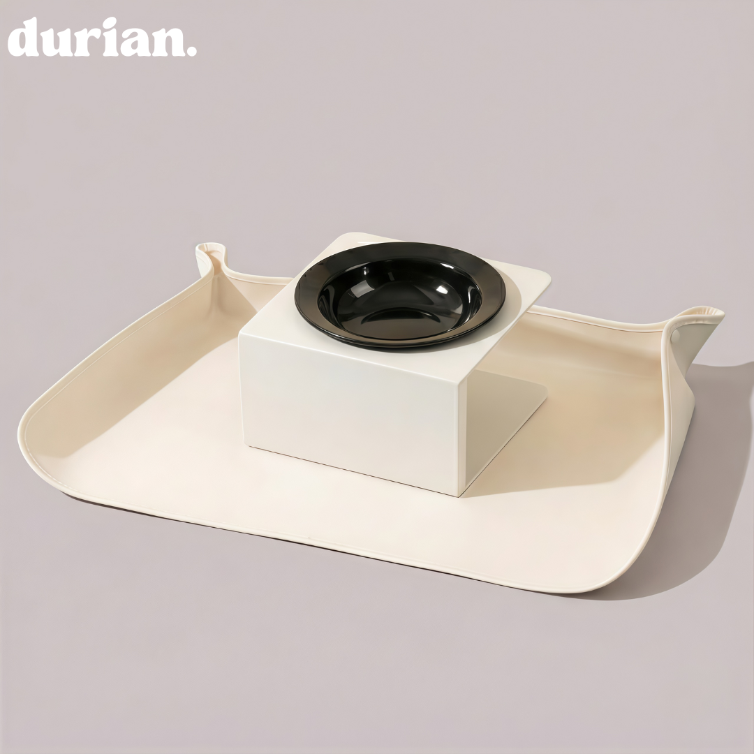 durian. ペットインテリアダブルボウル（マット付き）