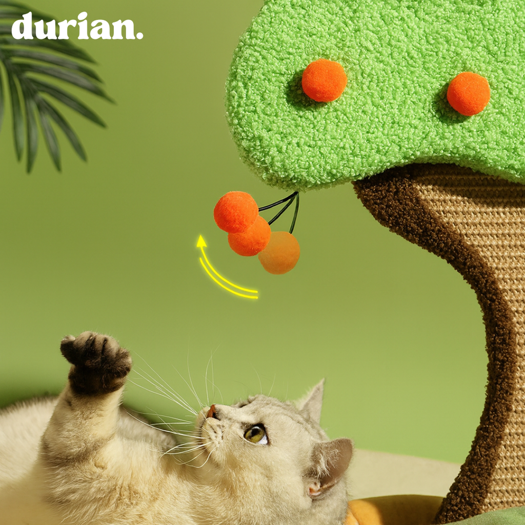 durian 柿の木デザイン 猫用爪とぎベッド｜ペットインテリア 剣麻製おしゃれキャットハウス