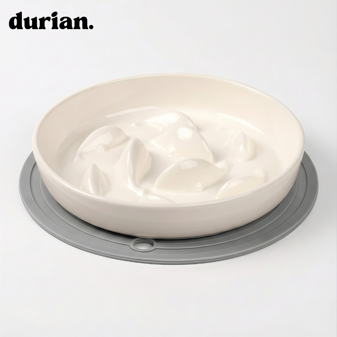 durian 食べるスピードをやさしく整えたい方に｜陶器製スローフィーダーボウル。